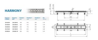 Душевой лоток Alpen Harmony CH-850H глянец с решеткой и опорами